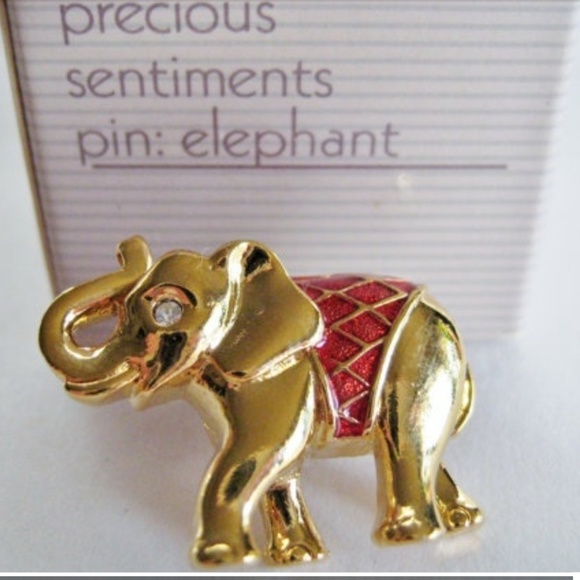 VTG Avon Elephant Enamel Rhinestone Christ… - Picture 1 of 6